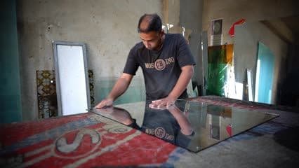 صناعة الزجاج , عمل مرآة زجاجية