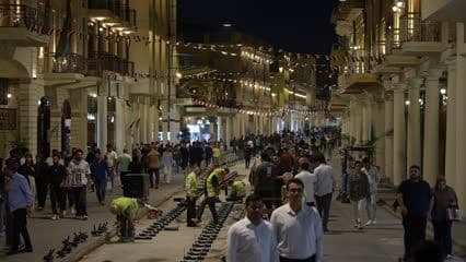 شارع الرشيد , تركيب سكة القطار