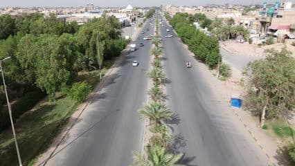 شارع الحزام الاخضر , اشجار , سيارات 