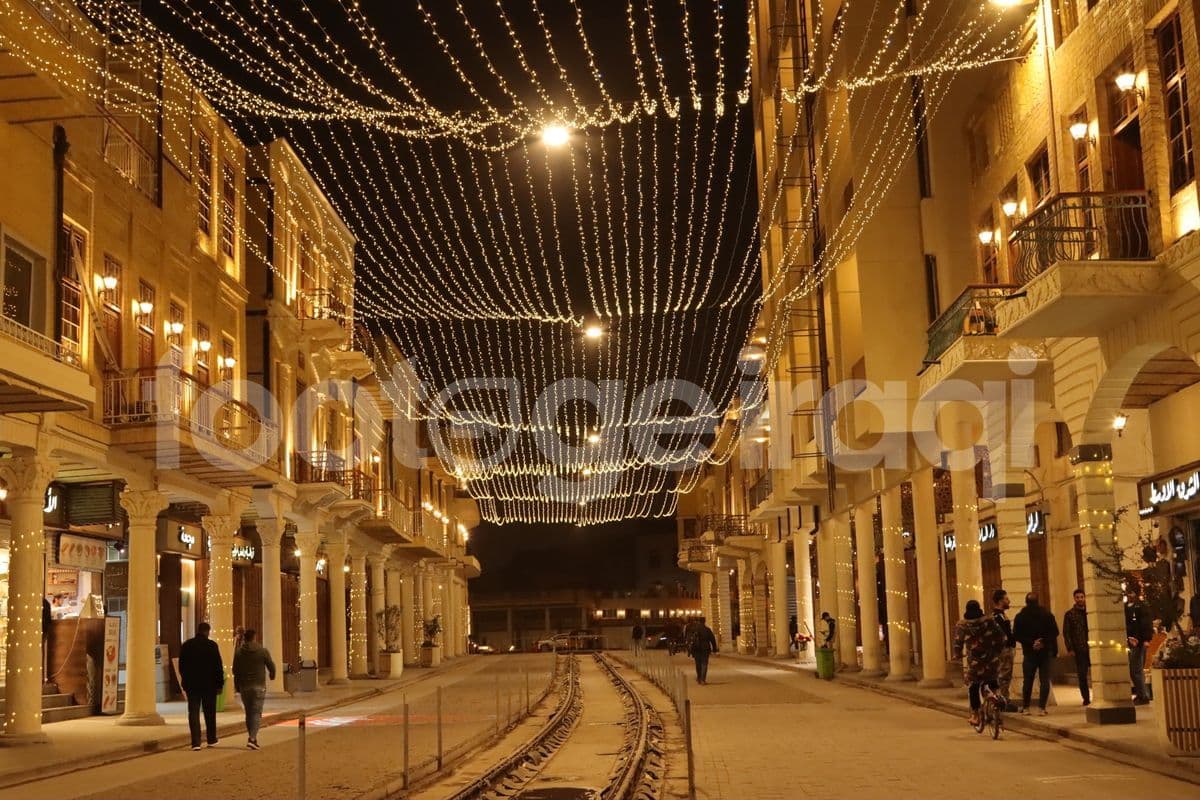 شارع الرشيد بعد التأهيل , ليلاً