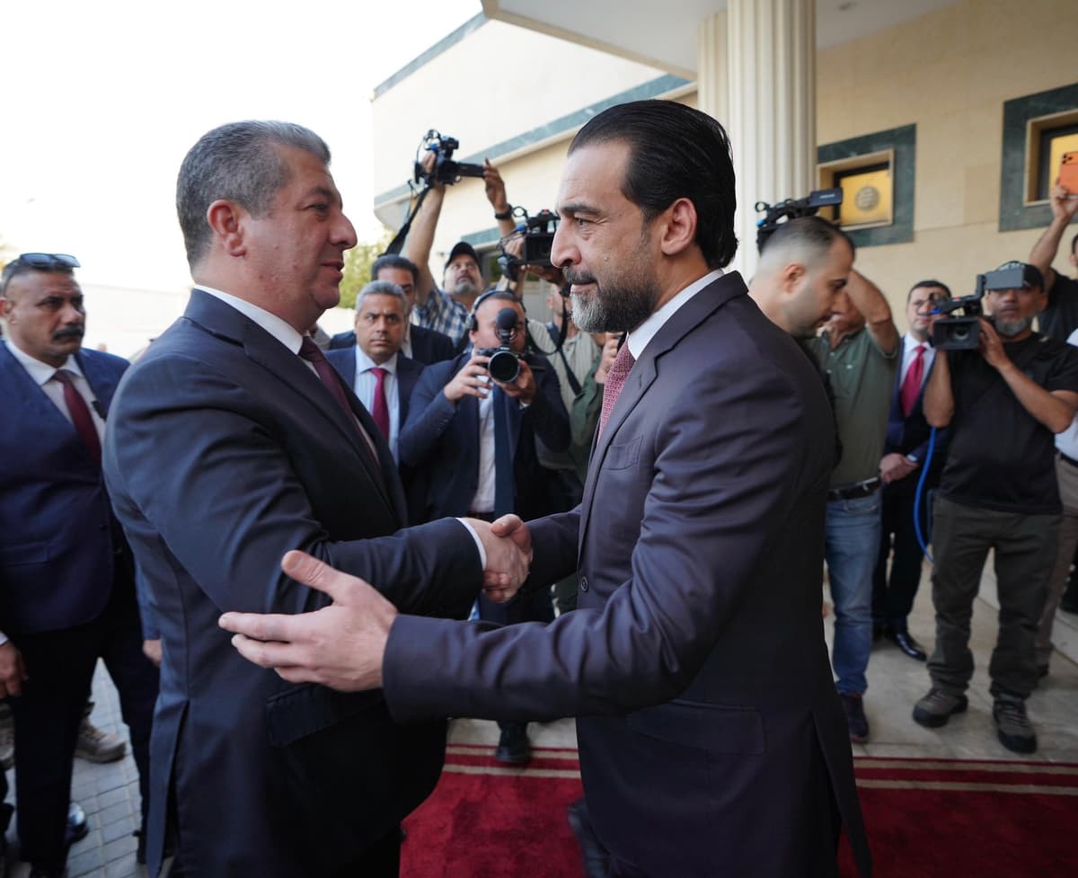 الحلبوسي ومسرور بارزاني يؤكدان دعم الحكومة الجديدة وحلّ الخلافات بين بغداد وأربيل وفق الدستور